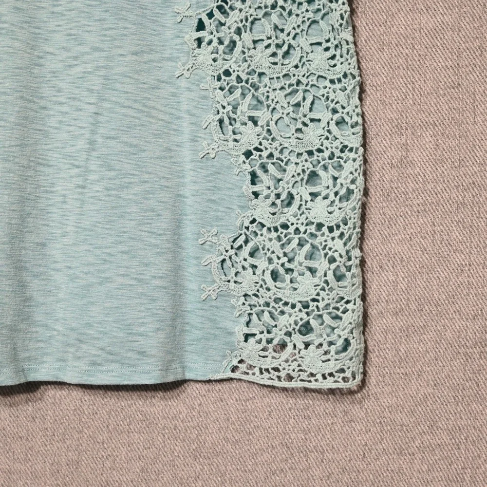 Sundance Crochet Trim Top Womens XL Blue China